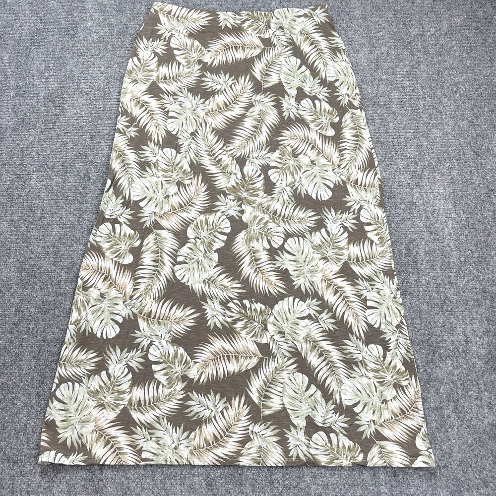 J Jill A Line Printed Maxi Skirt Womens XS Cheerful Palms Pull On Stretch Knit - Picture 3 of 7